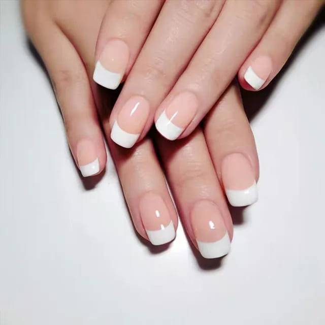 White French Semi-Cured Gel Nail