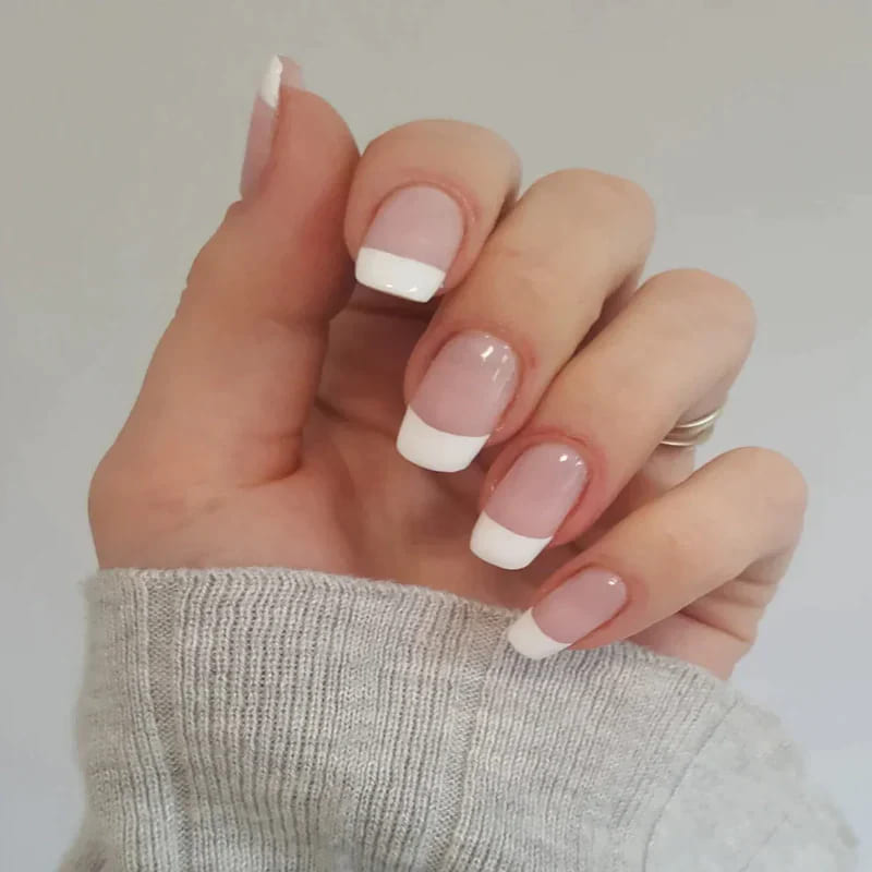 White French Semi-Cured Gel Nail