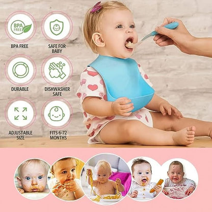 Silicone Baby Bibs & Free Gift U Shaped Baby Toothbrush