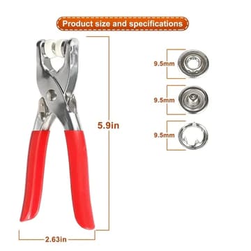 Tich Button Plier With Buttons (Steel)