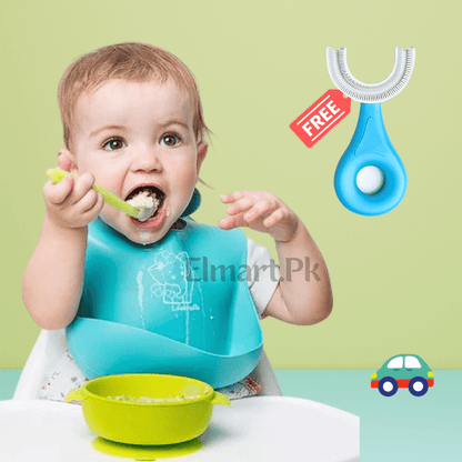 Silicone Baby Bibs & Free Gift U Shaped Baby Toothbrush